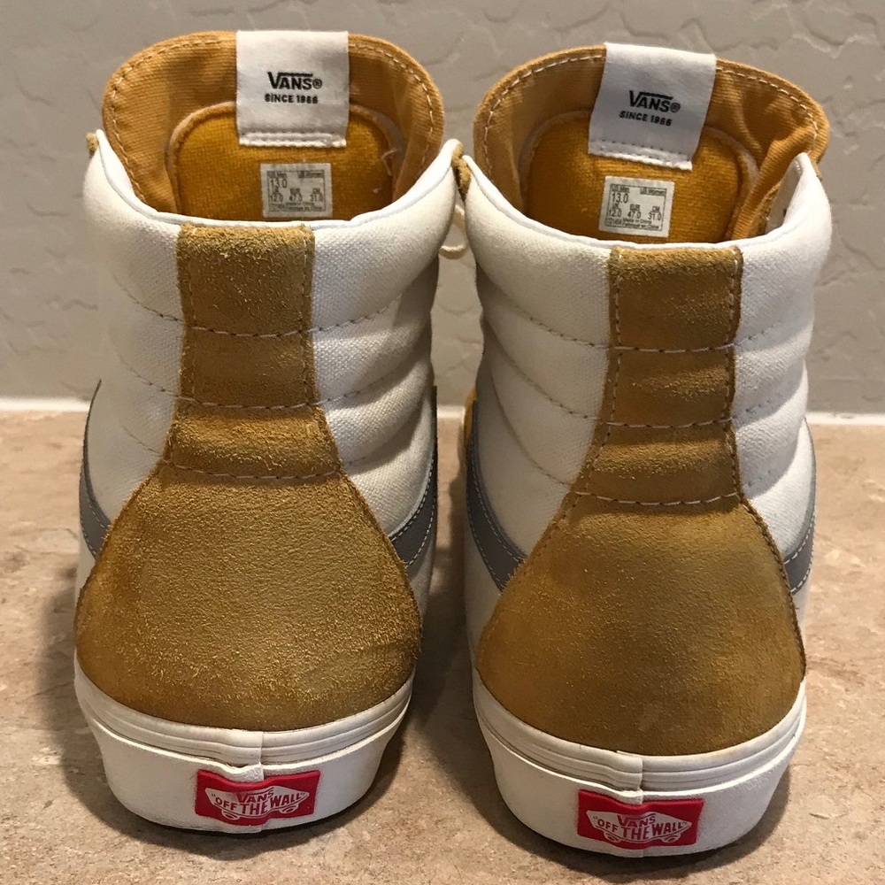 Vans Sk8-Hi White Yellow Shoes - Picture 8 of 10